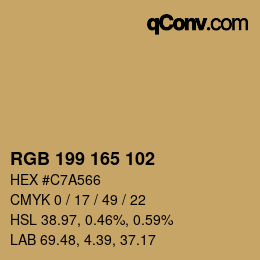 Código de color: RGB 199 165 102 | qconv.com