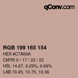 Farbcode: RGB 199 165 154 | qconv.com