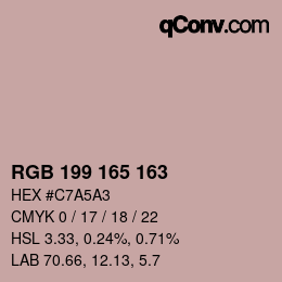 Color code: RGB 199 165 163 | qconv.com