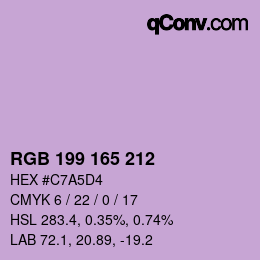 Farbcode: RGB 199 165 212 | qconv.com