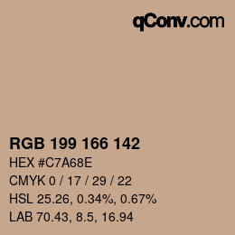 Color code: RGB 199 166 142 | qconv.com