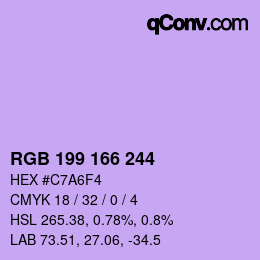 Color code: RGB 199 166 244 | qconv.com