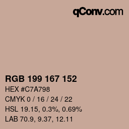 Farbcode: RGB 199 167 152 | qconv.com