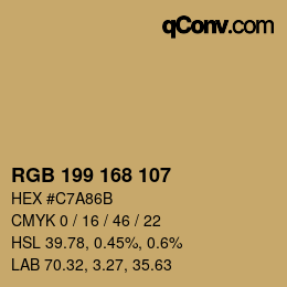カラーコード: RGB 199 168 107 | qconv.com