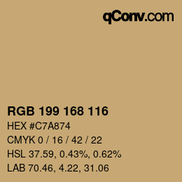 Código de color: RGB 199 168 116 | qconv.com