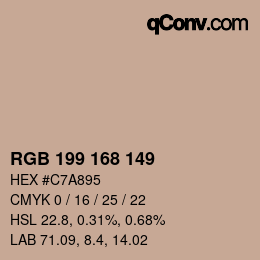 Color code: RGB 199 168 149 | qconv.com
