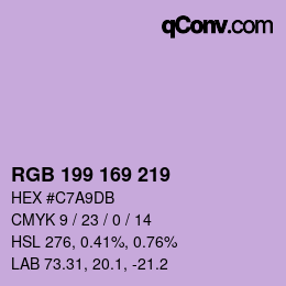 Código de color: RGB 199 169 219 | qconv.com