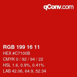 Color code: RGB 199 16 11 | qconv.com