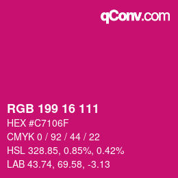 颜色代码: RGB 199 16 111 | qconv.com