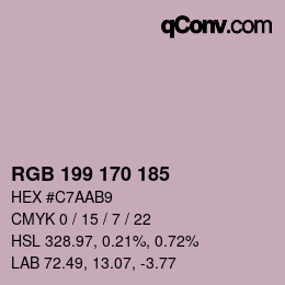 カラーコード: RGB 199 170 185 | qconv.com