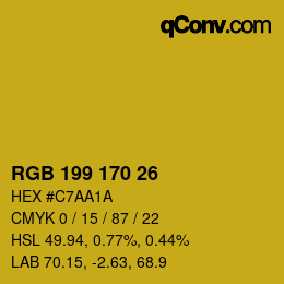 Color code: RGB 199 170 26 | qconv.com