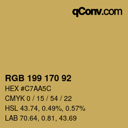 Farbcode: RGB 199 170 92 | qconv.com