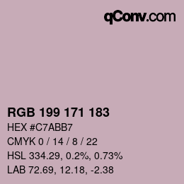 カラーコード: RGB 199 171 183 | qconv.com