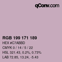 Color code: RGB 199 171 189 | qconv.com