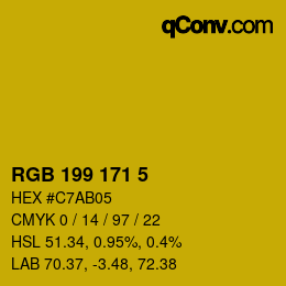 カラーコード: RGB 199 171 5 | qconv.com