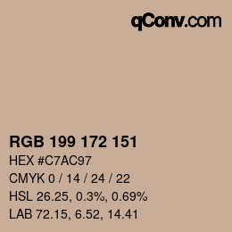 Color code: RGB 199 172 151 | qconv.com