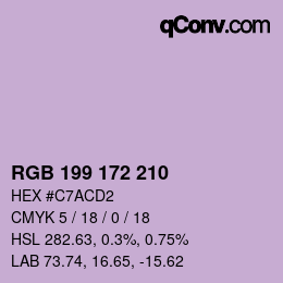 Color code: RGB 199 172 210 | qconv.com