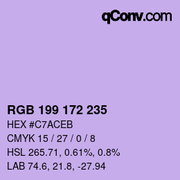 Color code: RGB 199 172 235 | qconv.com