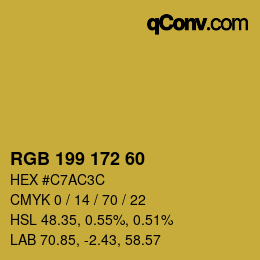 カラーコード: RGB 199 172 60 | qconv.com