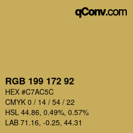 颜色代码: RGB 199 172 92 | qconv.com