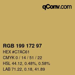 Color code: RGB 199 172 97 | qconv.com