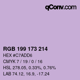 Color code: RGB 199 173 214 | qconv.com