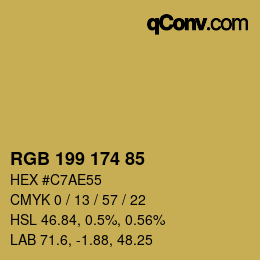 Color code: RGB 199 174 85 | qconv.com