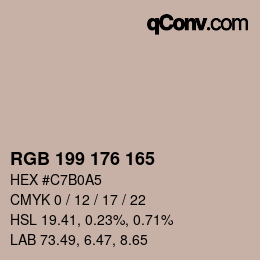 Color code: RGB 199 176 165 | qconv.com