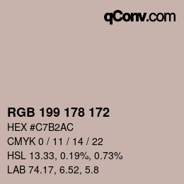 Color code: RGB 199 178 172 | qconv.com