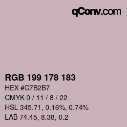 Color code: RGB 199 178 183 | qconv.com