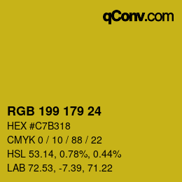 Color code: RGB 199 179 24 | qconv.com