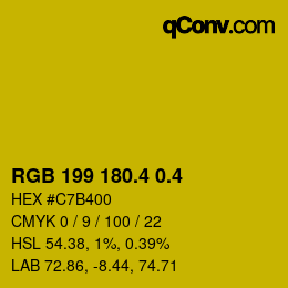 カラーコード: RGB 199 180.4 0.4 | qconv.com