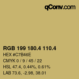 カラーコード: RGB 199 180.4 110.4 | qconv.com