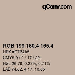 カラーコード: RGB 199 180.4 165.4 | qconv.com
