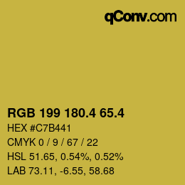 カラーコード: RGB 199 180.4 65.4 | qconv.com