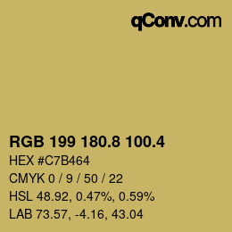 カラーコード: RGB 199 180.8 100.4 | qconv.com