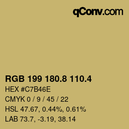 カラーコード: RGB 199 180.8 110.4 | qconv.com