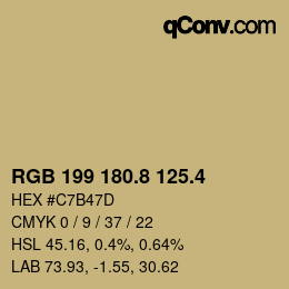 カラーコード: RGB 199 180.8 125.4 | qconv.com