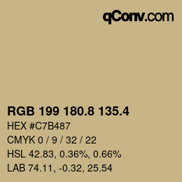 カラーコード: RGB 199 180.8 135.4 | qconv.com