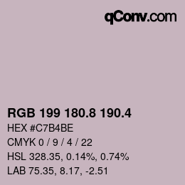 カラーコード: RGB 199 180.8 190.4 | qconv.com