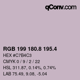 カラーコード: RGB 199 180.8 195.4 | qconv.com