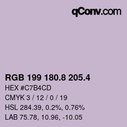カラーコード: RGB 199 180.8 205.4 | qconv.com