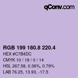 カラーコード: RGB 199 180.8 220.4 | qconv.com