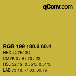 カラーコード: RGB 199 180.8 60.4 | qconv.com