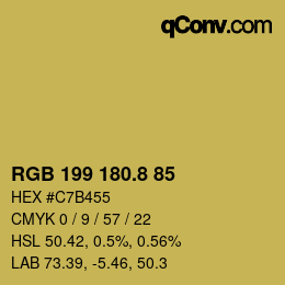 Color code: RGB 199 180.8 85 | qconv.com