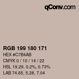 颜色代码: RGB 199 180 171 | qconv.com