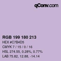 Code couleur: RGB 199 180 213 | qconv.com