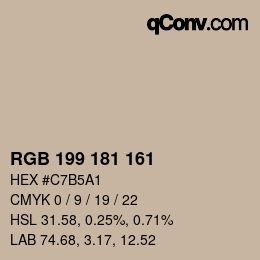 Farbcode: RGB 199 181 161 | qconv.com