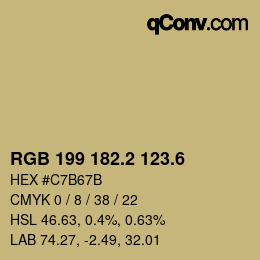 カラーコード: RGB 199 182.2 123.6 | qconv.com