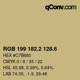 カラーコード: RGB 199 182.2 128.6 | qconv.com